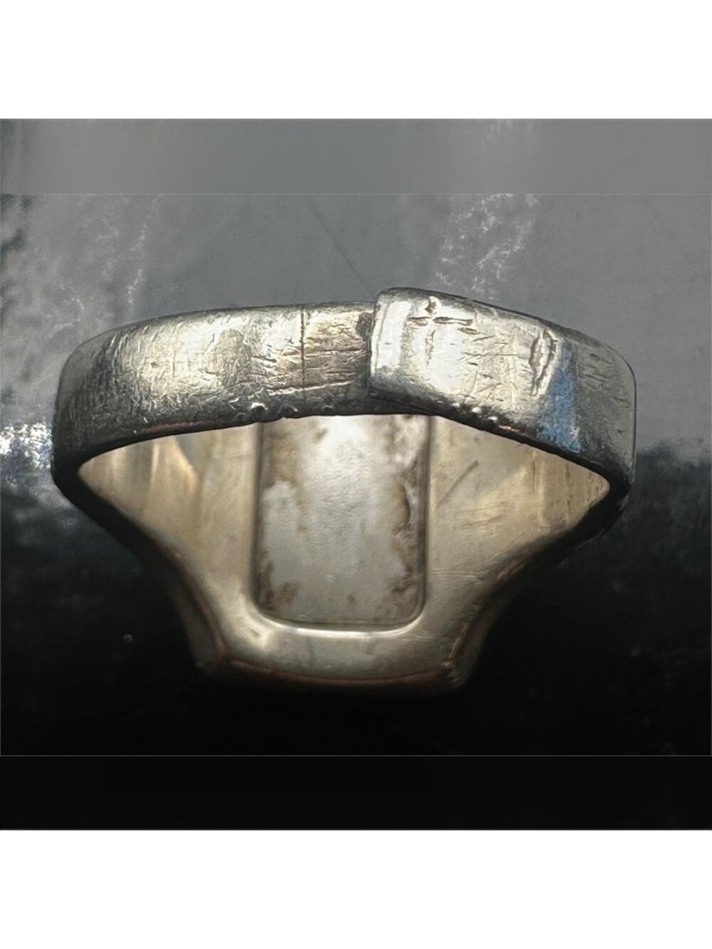 Vintage 10K Gold Top Steel Western Cowboy Signet Mid Century Mens Americana - Picture 5 of 7